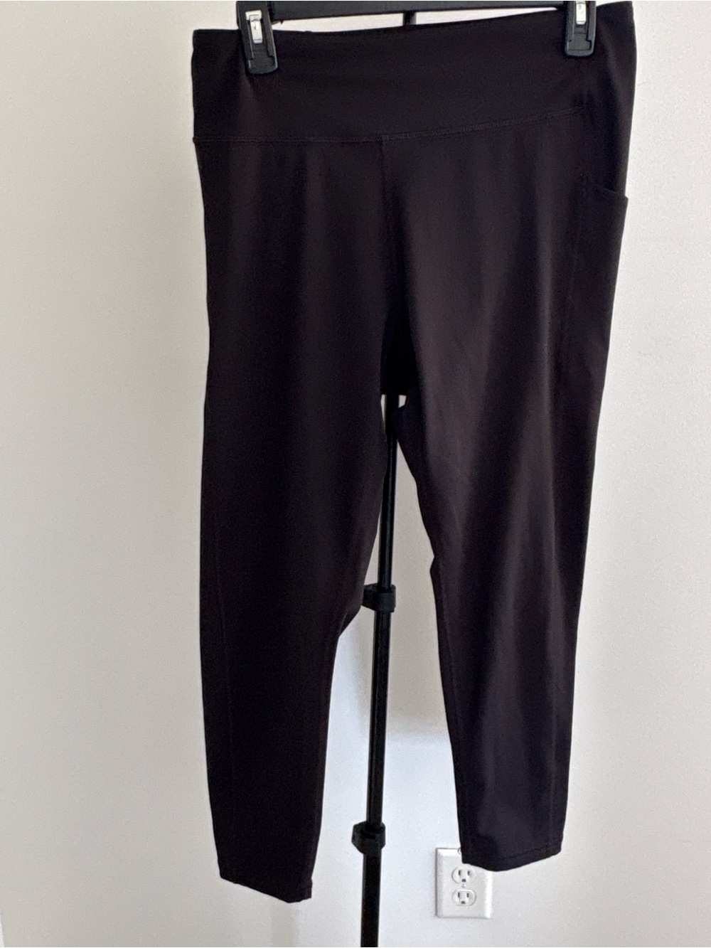 tek gear Black Workout Leggings with Yellow Logo